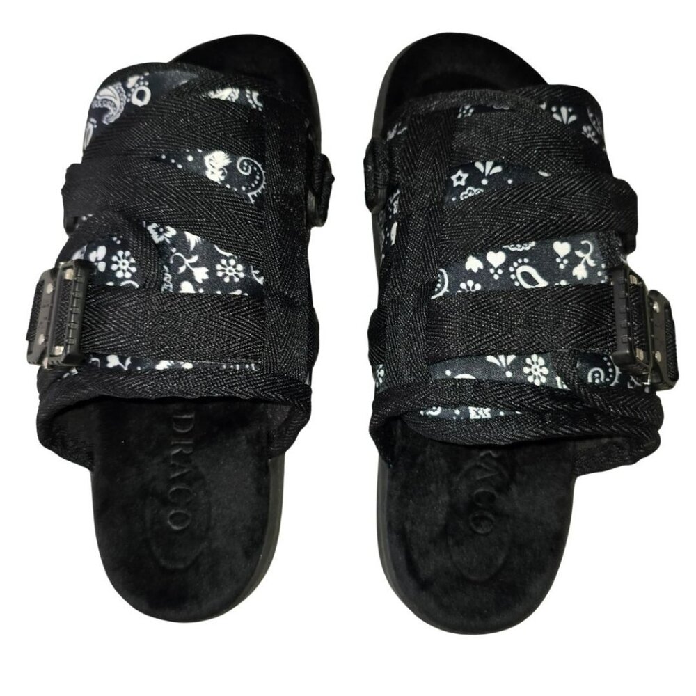 Draco Black Patterned Men's Sandals
